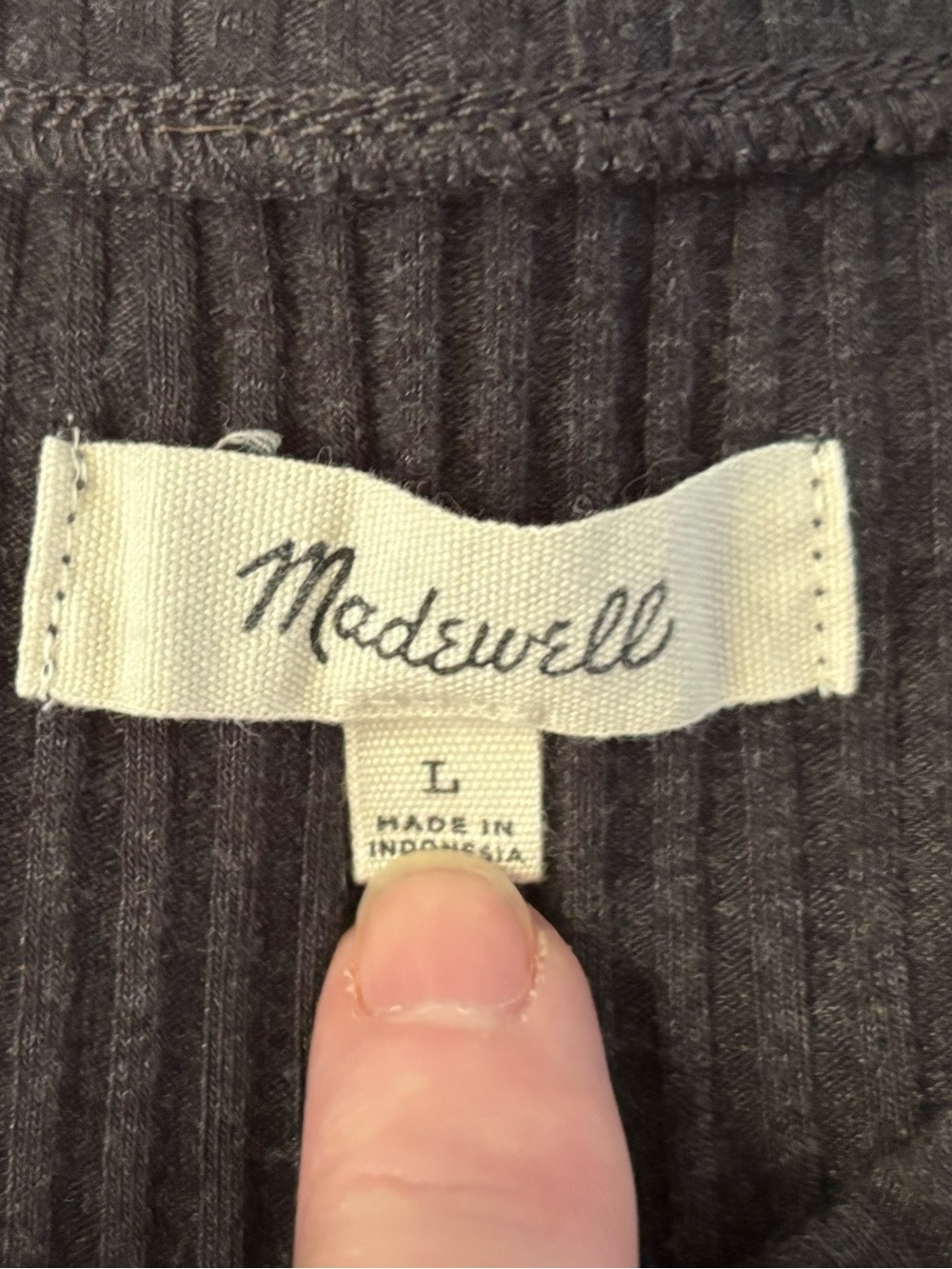Madewell Charcoal Ribbed Knit Dress - Picture 2 of 11